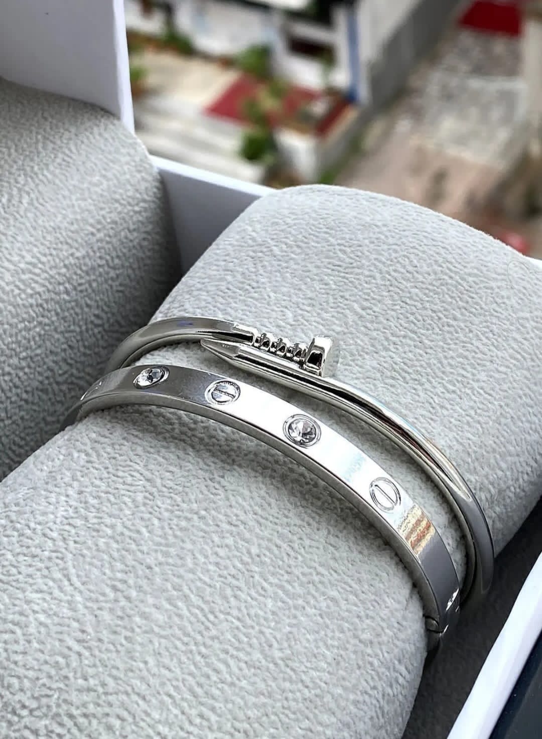 2 Pcs Of Bangles Set Nail Bracelets B114