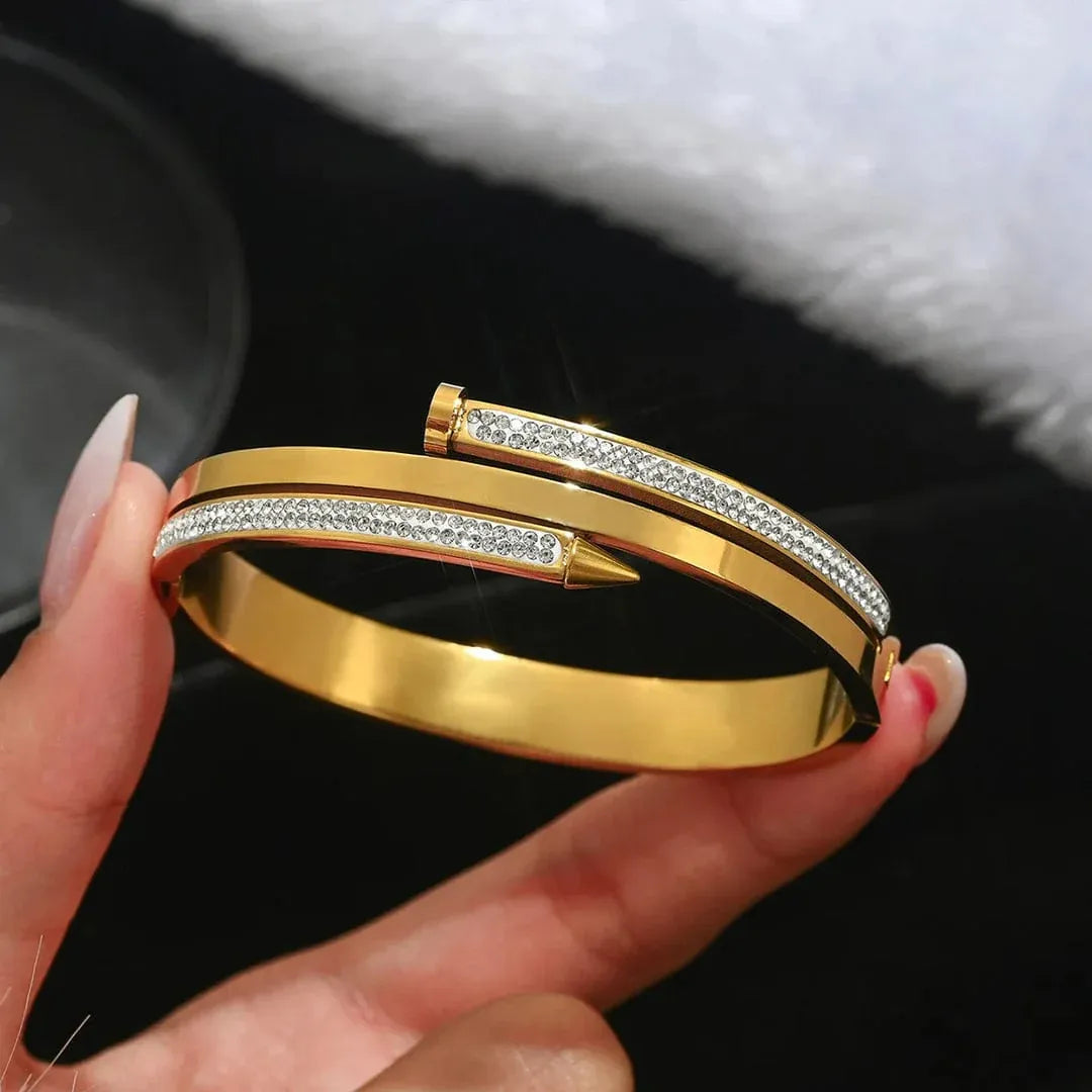 3 Layers Of Nail Cuff Bangle Bracelet