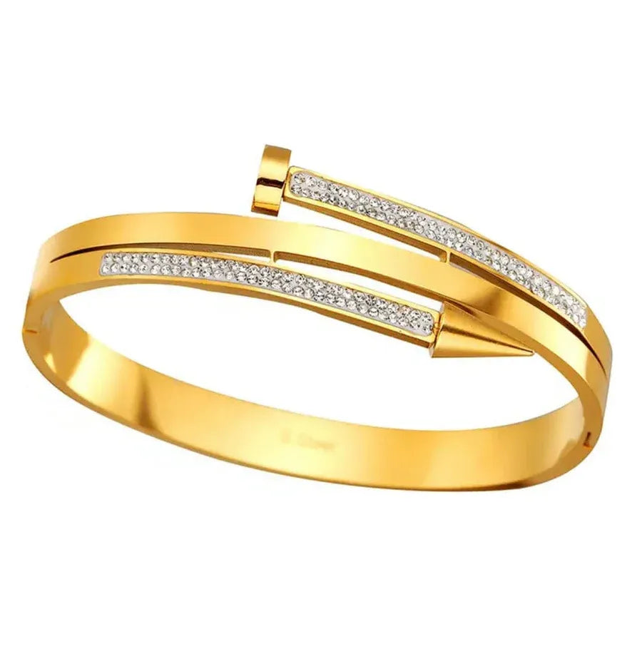 3 Layers Of Nail Cuff Bangle Bracelet