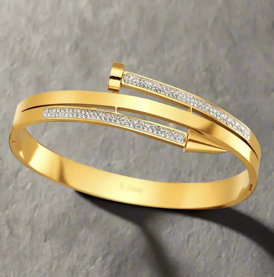 3 Layers Of Nail Cuff Bangle Bracelet