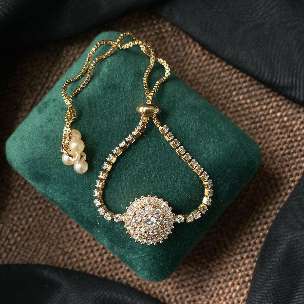 Beautiful Zircon Long Chain Bracelet