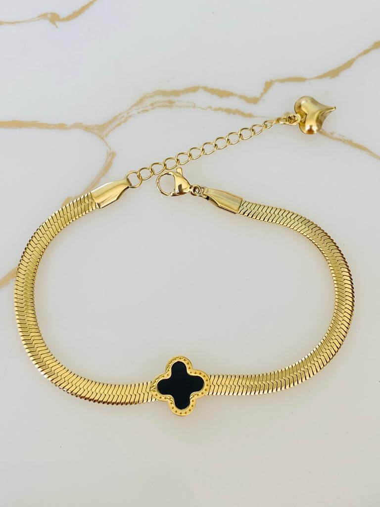 Clover Snake Gold Chain Bracelet