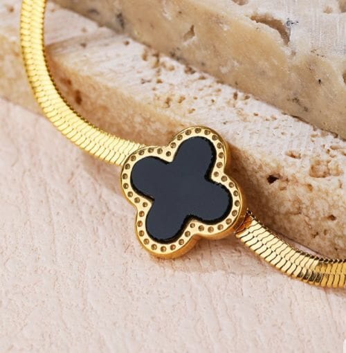 Clover Snake Gold Chain Bracelet