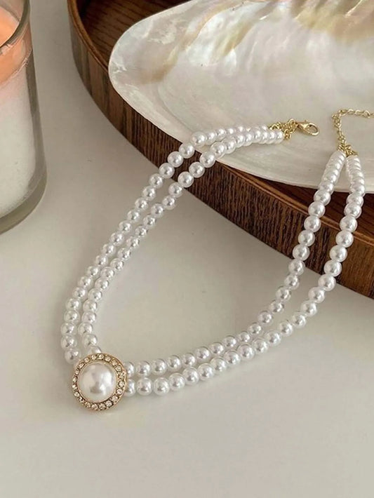 Elegant Pearl Choker Necklace