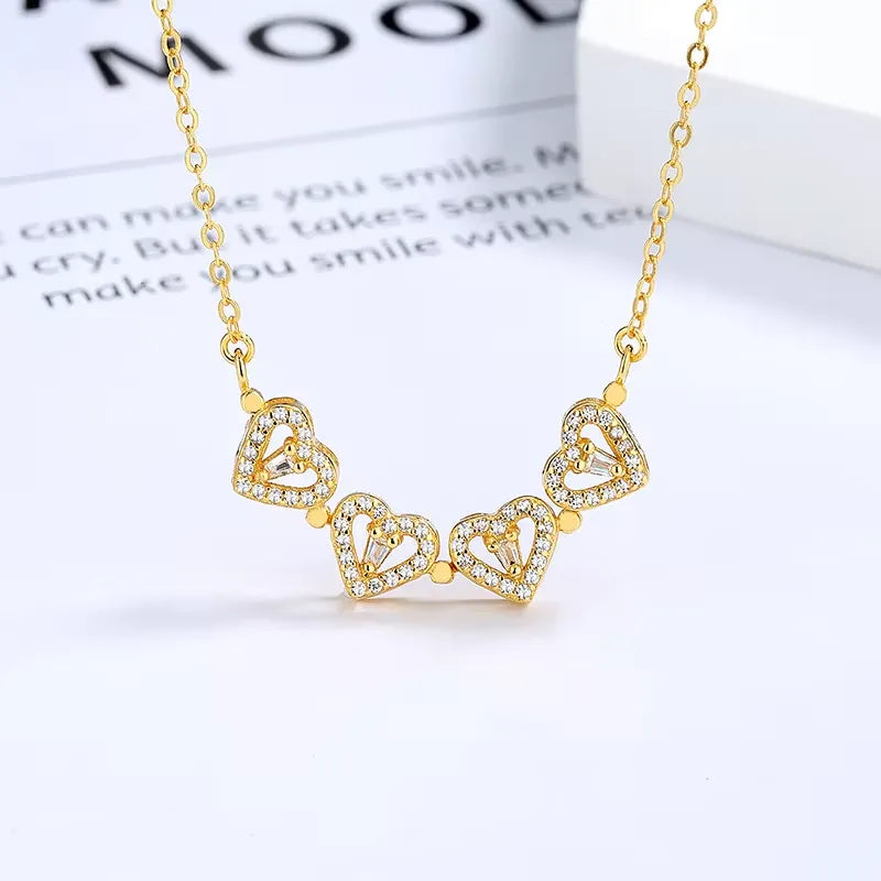 4 in 1 Magnetic Heart Shaped Necklace Golden