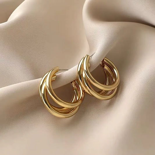 Korean Three Layers Fashion Luxury Earrings