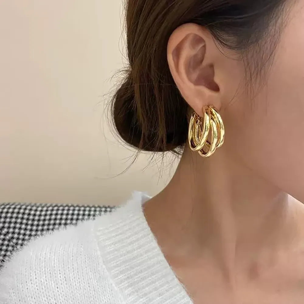 Korean Three Layers Fashion Luxury Earrings