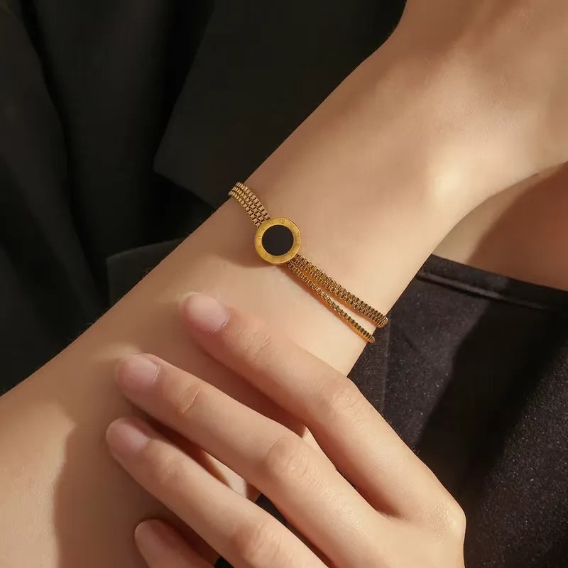 Stainless Steel Roman Numerals Chain Bracelet