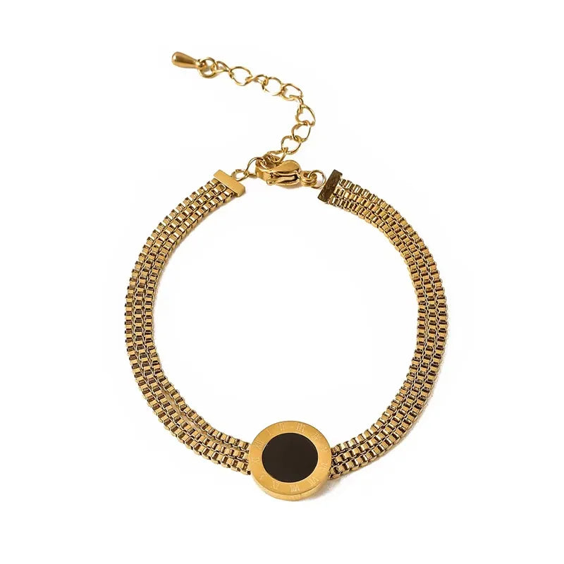 Stainless Steel Roman Numerals Chain Bracelet