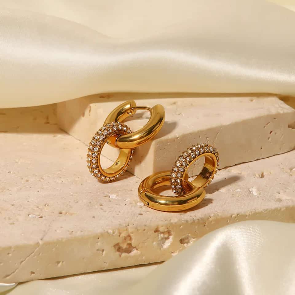 Trending Zircons Earrings Stainless Steel Earrings